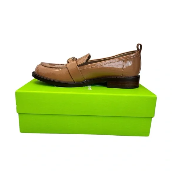 SAM EDELMAN Christy Patent Leather Loafers Camel Gold Size Women 8.5 M $150 MSRP - Picture 8 of 16